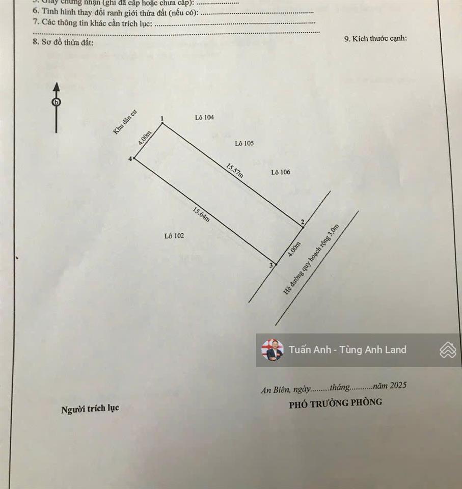 Cần bán gấp lô 62,4m tđc a51 hồ sen, an biên, hải phòng