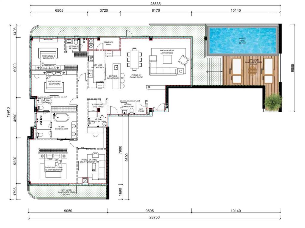 Penhouse eaton park còn 1 căn hàng chủ đầu tư, thanh toán giãn đến 2028 hồ bơi riêng