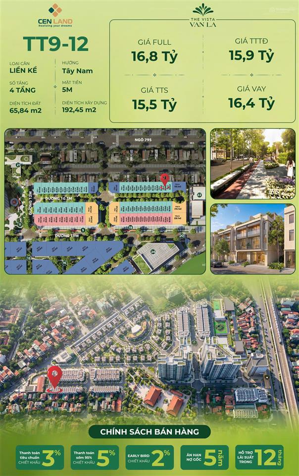 Sở hữu liền kề đường quang trung hà đông chỉ với 16,75 tỷ kđt vista văn la