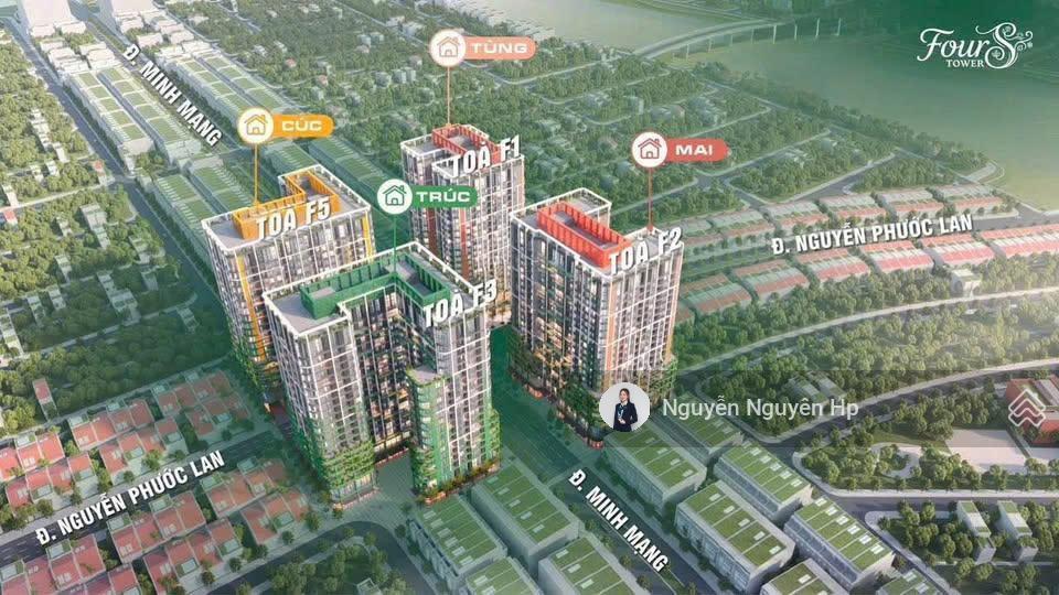 Căn hộ fours tower giá 1,4 tỷ ngay giao lộ nguyễn phước lan & minh mạng htls 0%
