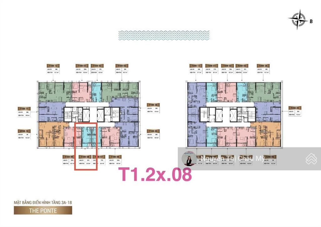 Studio tầng 2x trần cao 3,8m view biển bán đảo hướng đông toà t1 sun ponte ms châu mỹ