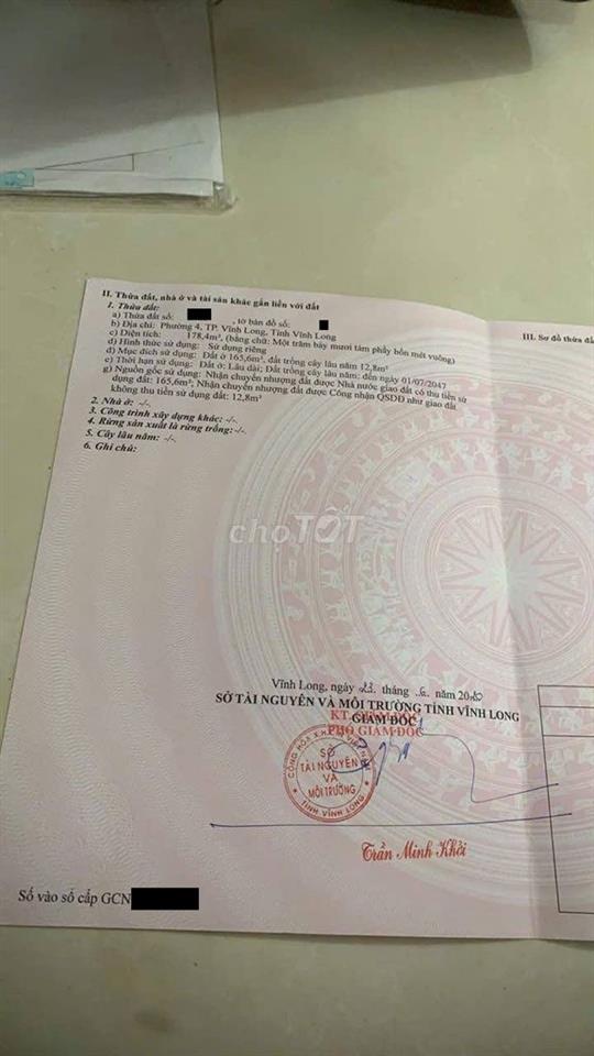 Bán đất tại hẻm 113 Trần Đại Nghĩa, Vĩnh Long