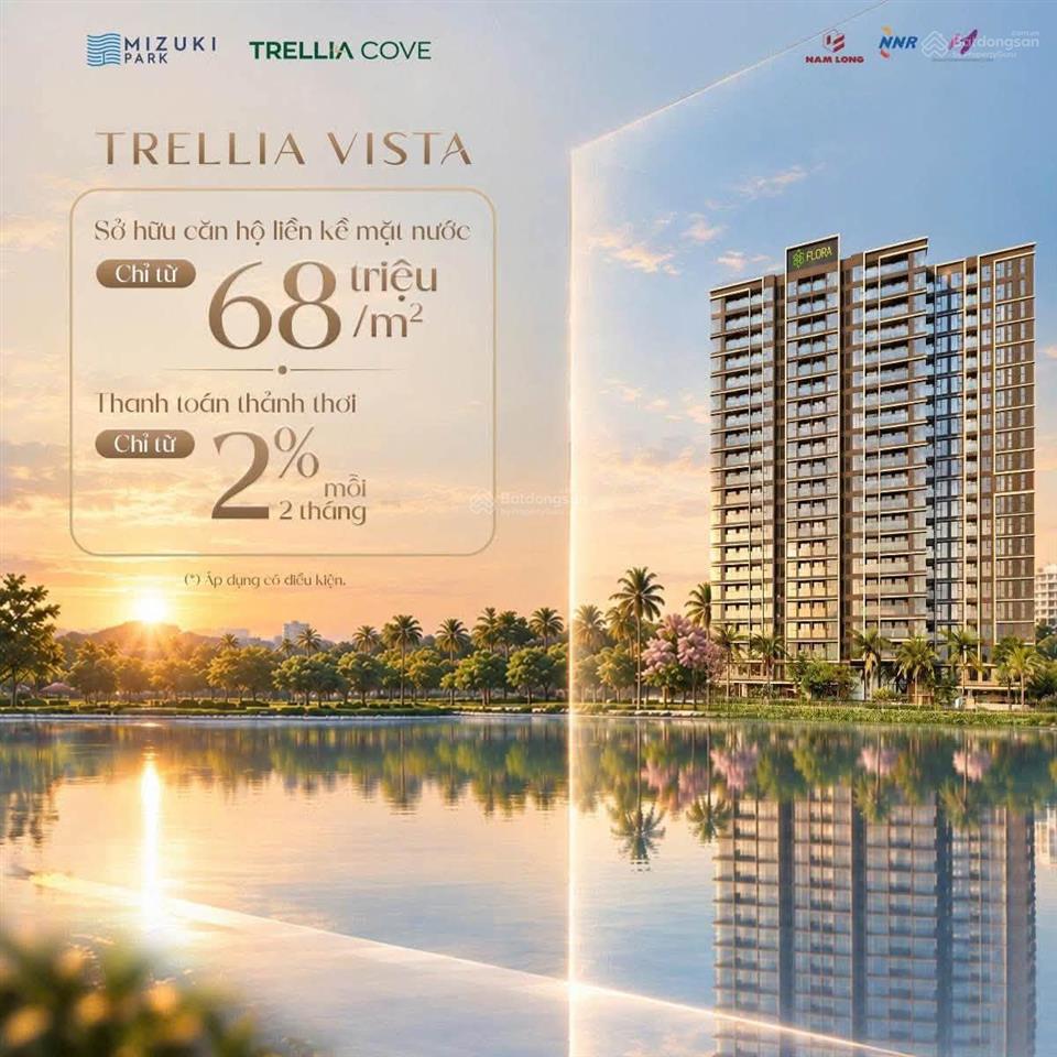 Chỉ 450tr sở hữu ngay căn hộ trellia vista, khu căn hộ cao cấp ven sông thuộc kđt mizuki park