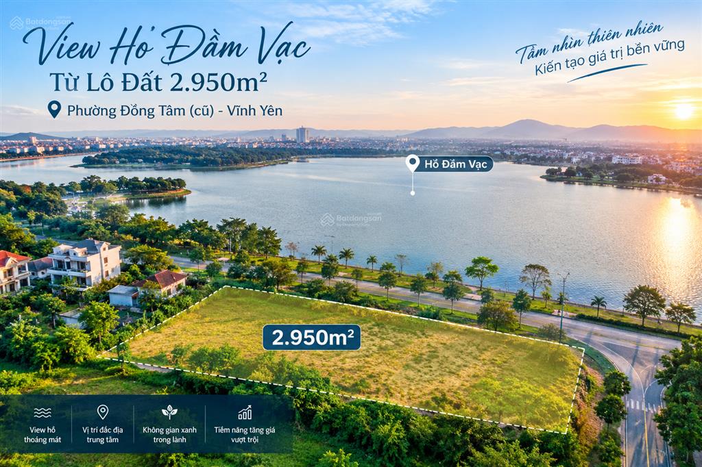 Cần bán ô đất diện tích 2950m tại vĩnh yên, sau lưng là hồ đầm vạc view cực thoáng 0936 806 ***
