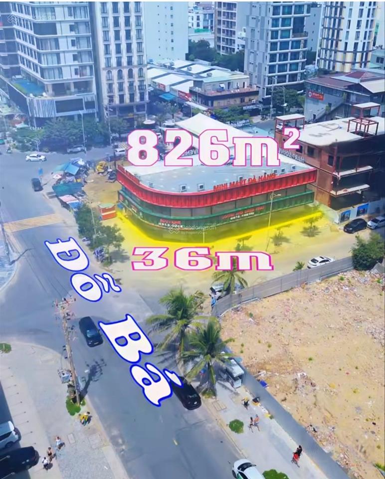Chuyển nhượng lô đất biển 2 mặt tiền đỗ bá lã xuân oai. dt 826m2