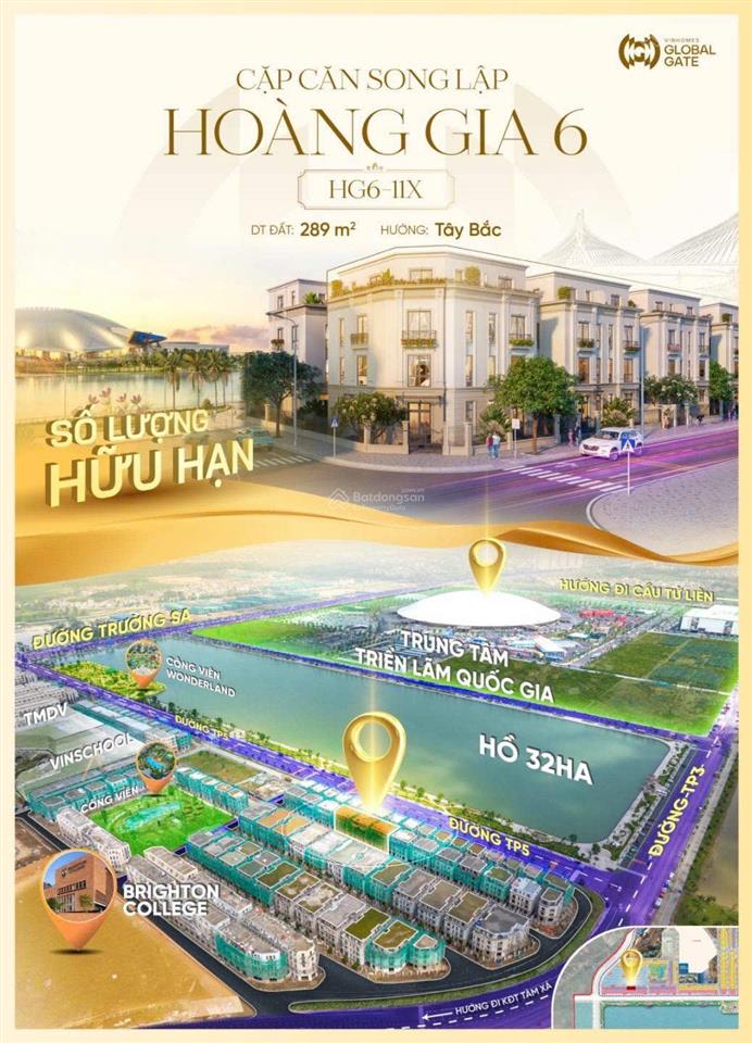 Cần chuyển nhượng gấp căn song lập hoàng gia 6. vinhomes global gate