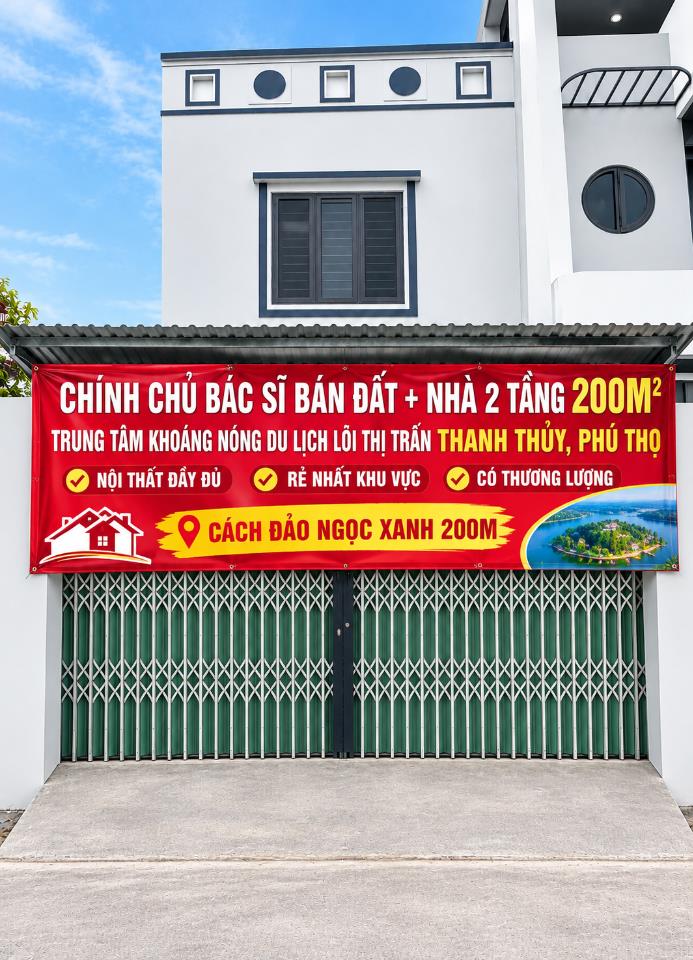 BÁC SĨ BÁN ĐẤT + NHÀ 2 TẦNG 200M2, TRUNG TÂM KHOÁNG NÓNG DU LỊCH LÕI THỊ TRẤN THANH THỦY, CÁCH ĐẢO NGỌC XANH 200M