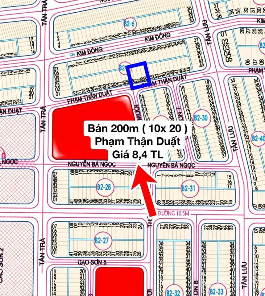 Chính chủ bán cặp đất phạm thận duật, dt 200m2