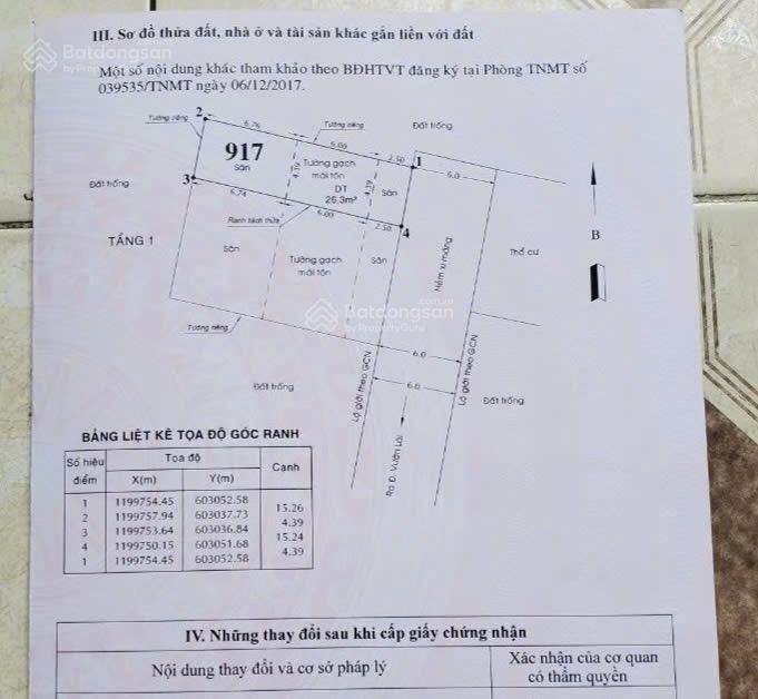 Hẻm 163 vườn lài, p. an phú đông, xây được 1 trệt 1 lửng 3 lầu + tum 67m2 (4,39 x 15,26m)