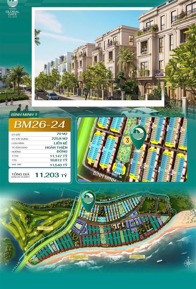 Lk 70m2 quay công viên, full nt 3/4 tầng, đẹp khu vịnh bình minh