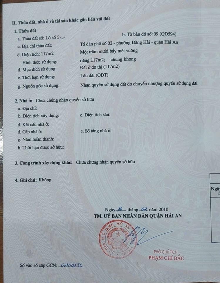 Bán 02 Lô đất Tái định cư ĐỒNG DỨA - Đằng Hải - Hải An