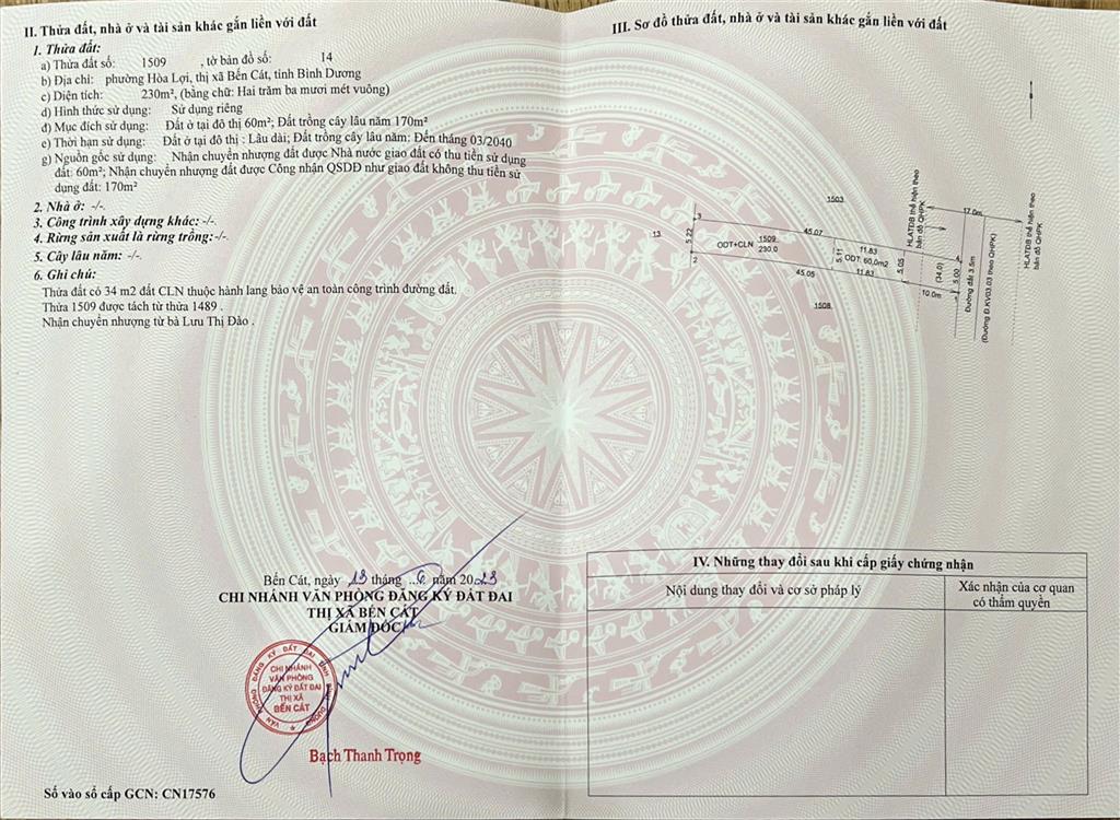 ĐẤT ĐẸP – GIÁ TỐT – CHÍNH CHỦ CẦN BÁN Tại Đ. KV03.03, Phường Hòa Lợi, Thị xã Bến Cát,