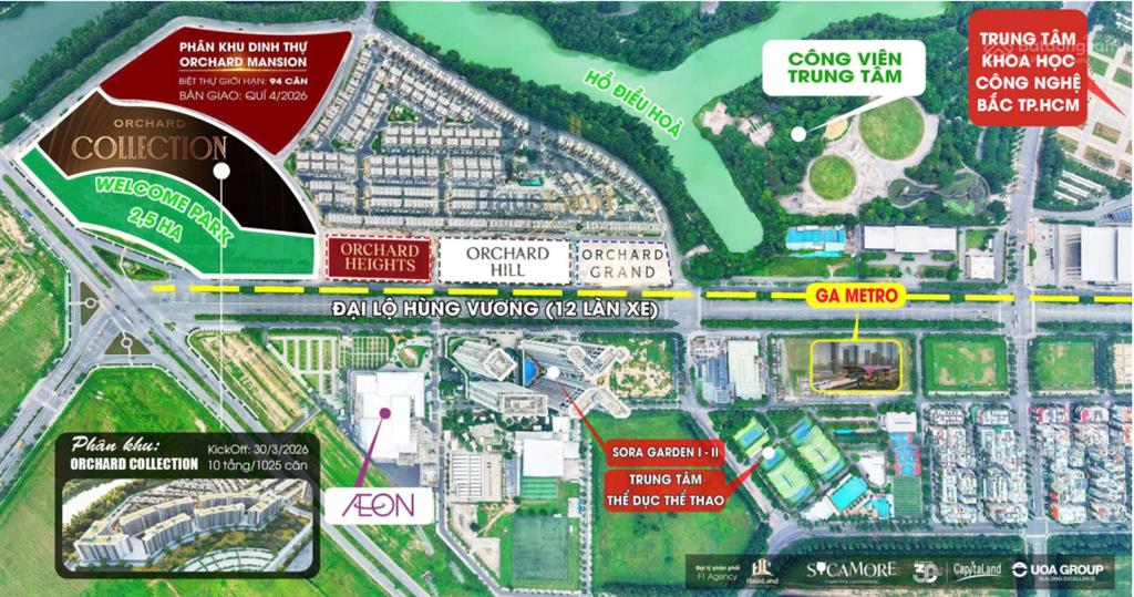 Căn góc 91,4m2 orchard collection thanh toán siêu giãn 5% 2026, 5% 2027, 15% 2028, 70% 2029