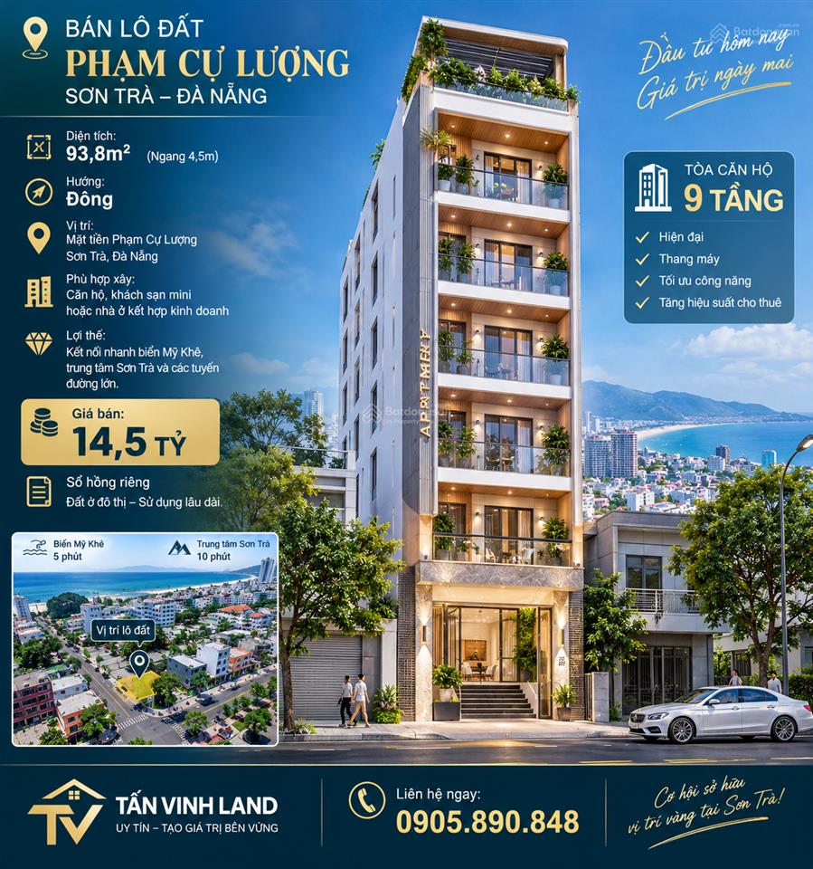 Bán lô đất mặt tiền phạm cự lượng sơn trà đà nẵng 0905 890 ***