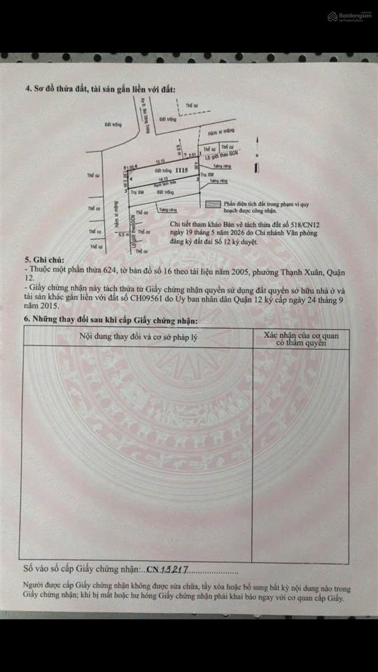 Đất thổ cư kdc hxh góc 2mt đường 7m, thạnh xuân 52 giá tốt
