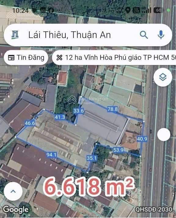 Bán đất mặt tiền quốc lộ 13, lái thiêu, thuận an, 6.400m2, ngang 40m giá chỉ 45 triệu/m2