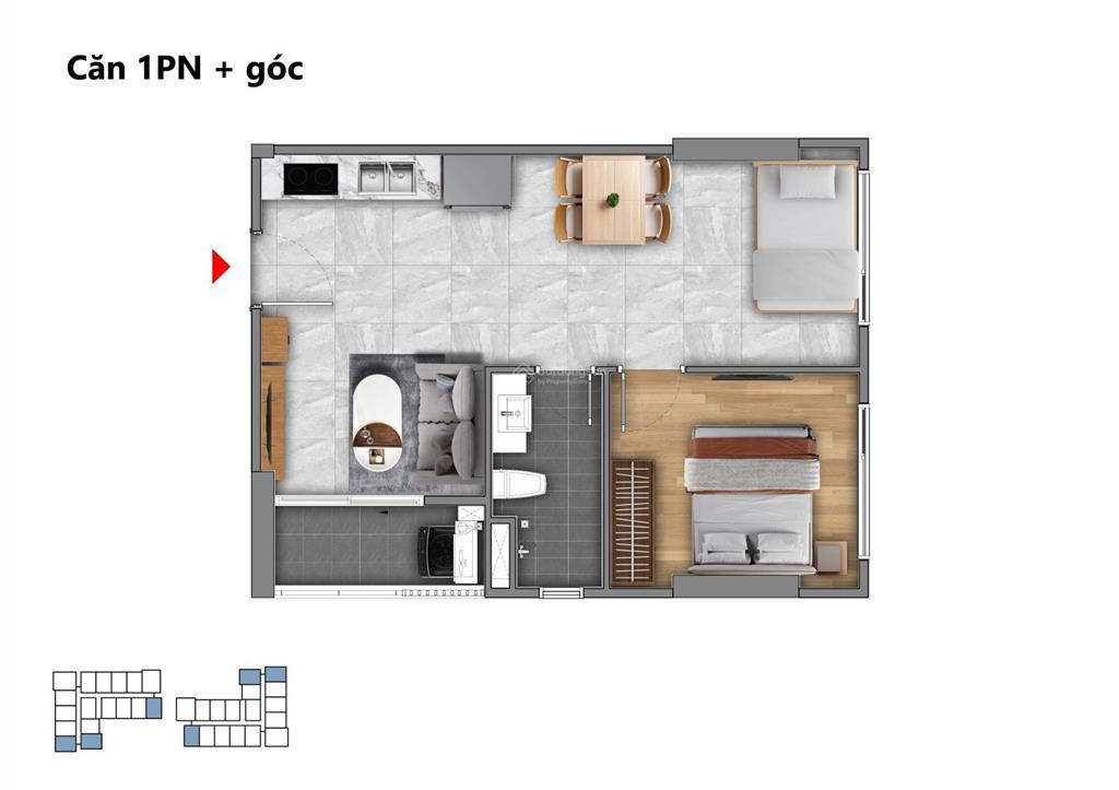 1pn + 1wc 49,66m2 giá 1,8 tỷ căn hộ fenica hỗ trợ lãi suất cho vay 70%