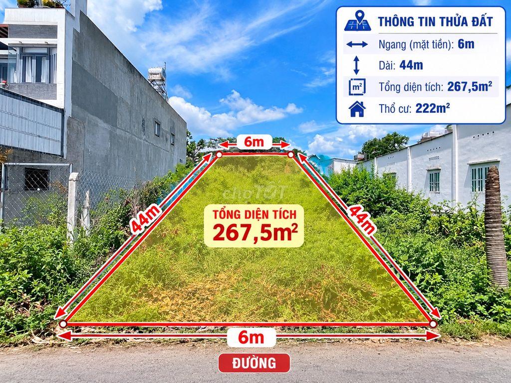 GIẢM GIÁ BÁN GẤP-ĐẤT KHU VIỆT KIỀU,TÂN THÔNG HỘI,CỦ CHI-267,5M2-435TR