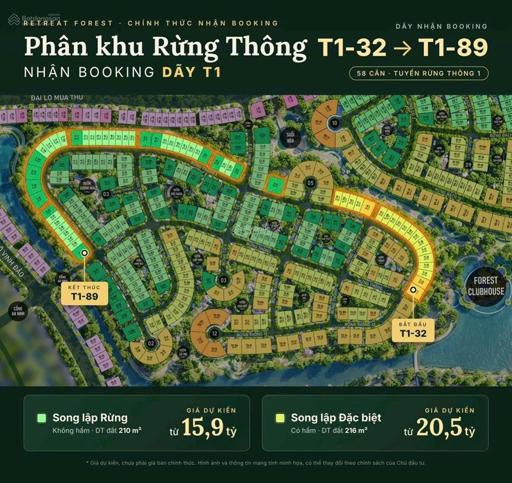 Rừng thông dòng biệt thự rừng đặc biệt của eco retreat từ 15.9 tỷ / căn