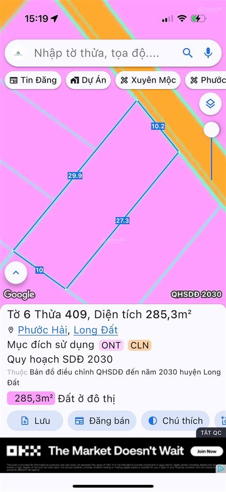 Thị trấn phước hải ngay hồ sở bông cách lan rừng resort chỉ 3km dt 10x27m 271m2 100m