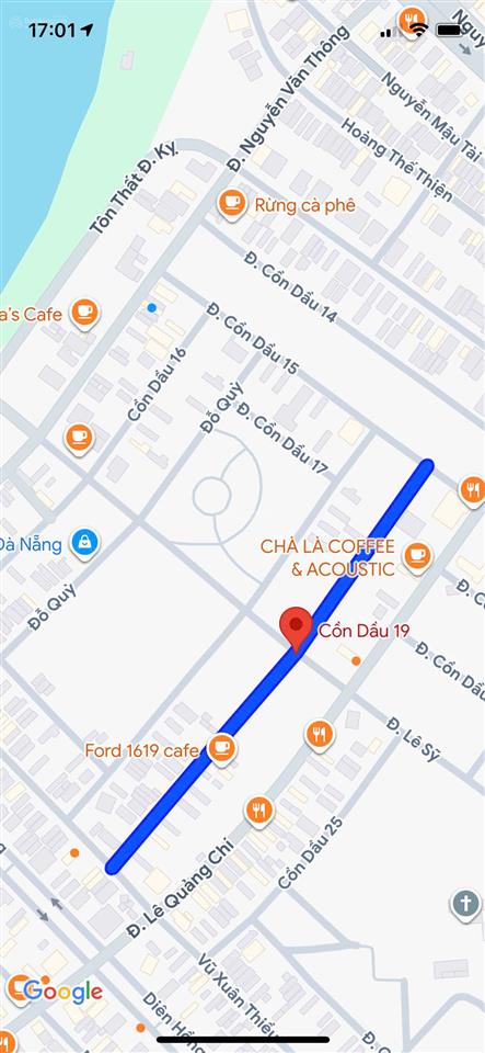 Bán đất mt đường cồn dầu 19, hòa xuân, đối lưng lê quảng chí, dt 100m2, giá 5 tỷ 5