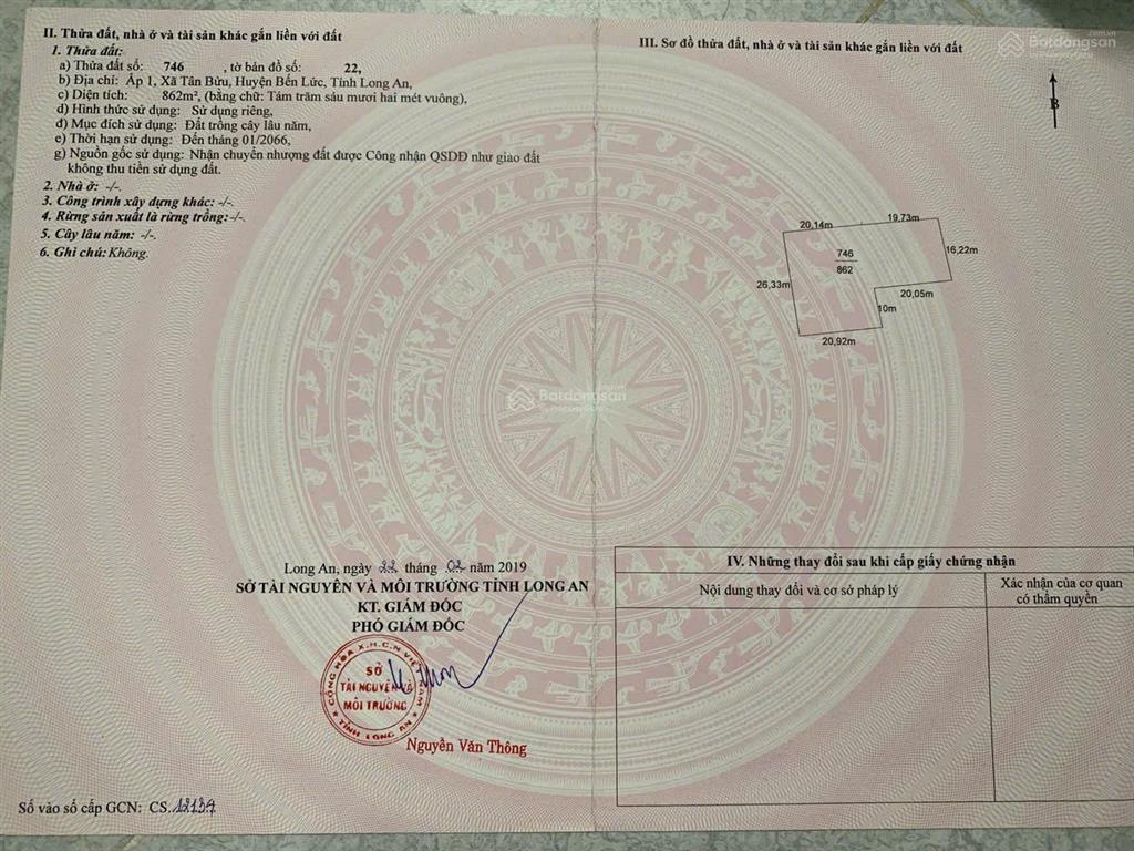Chính chủ bán đất mặt tiền tân bửu giáp bình chánh