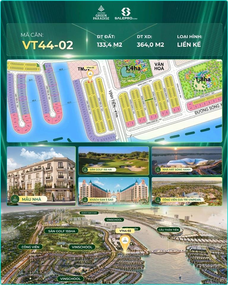 Kính gửi Anh/Chị thông tin căn: 🔹 Mã căn: VT44-02 Khu Vịnh Tiên Cần Giờ