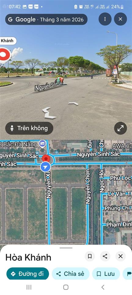 Bán đất mặt tiền nguyễn sinh sắc, hòa khánh, đà nẵng, 7mx20m, đông nam, gần biển.
