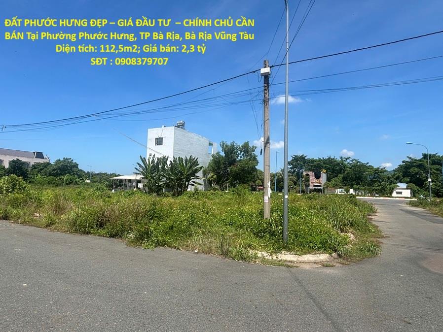ĐẤT PHƯỚC HƯNG ĐẸP – GIÁ ĐẦU TƯ – CHÍNH CHỦ CẦN BÁN Tại Phường Phước Hưng, TP Bà Rịa, Bà