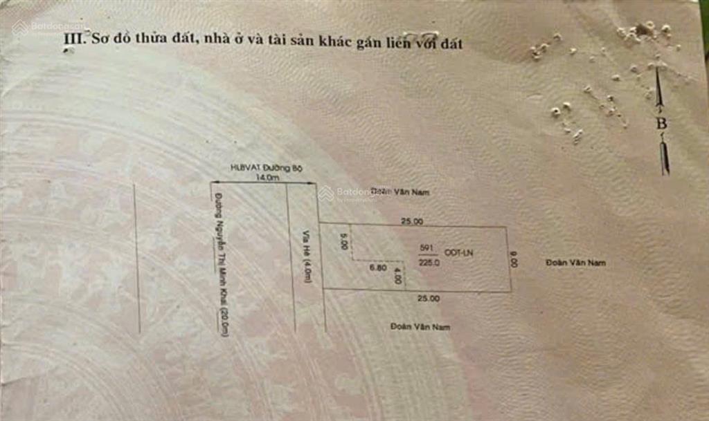Bán đất vị trí siêu vip đường ng. thị minh khai p. phú hoà dt 225m (9x25) tc 100m. giá 9,7 tỷ
