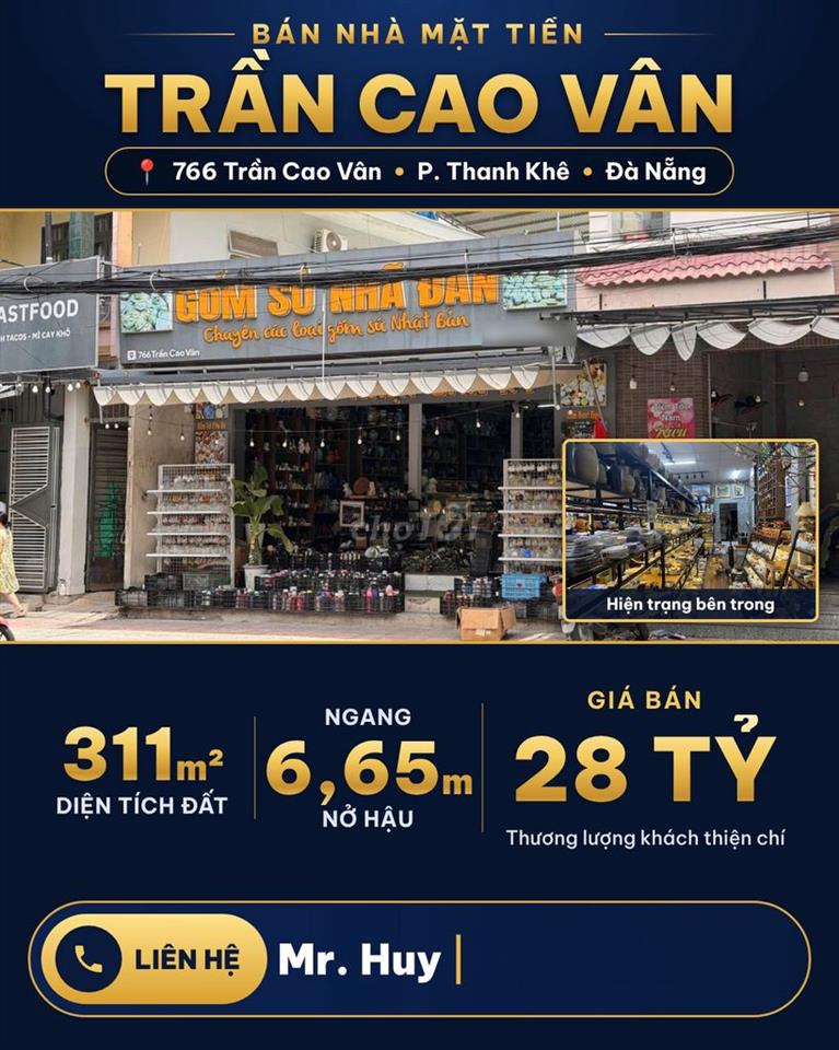 BÁN NHÀ MẶT TIỀN TRẦN CAO VÂN – 311M² ĐẤT – NGANG 6,7M NỞ HẬU – 28 TỶ