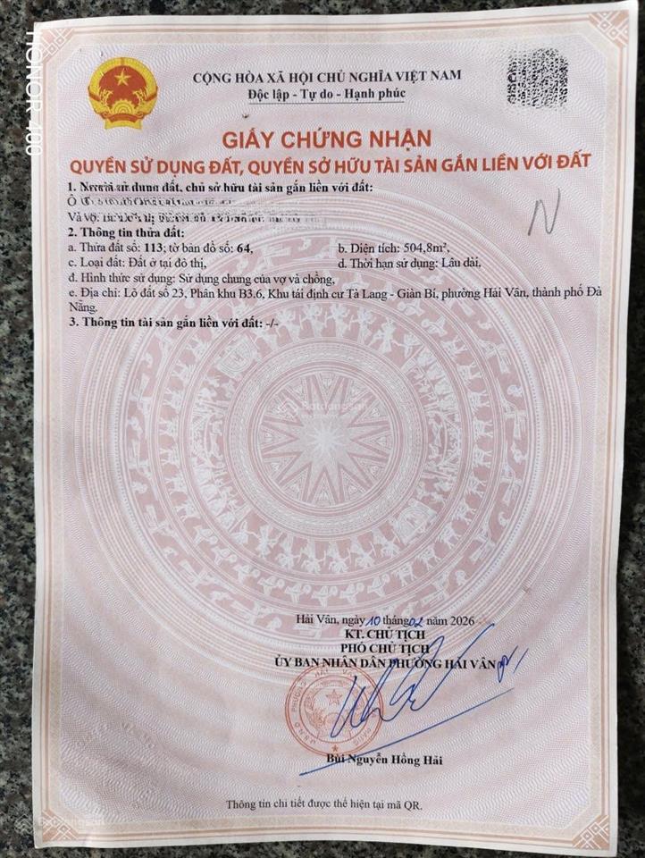 Đà nẵng bán lô đất biệt thự mặt sông đt 601 tdc tà lang đón đầu quy hoạch đặc khu hải vân