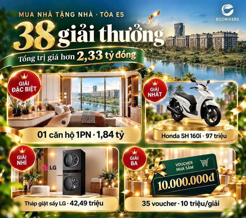 Mua nhà có cơ hội được bốc thăm trúng căn hộ, chiết khấu lên tới 11% ở trung tầng ecoriverside