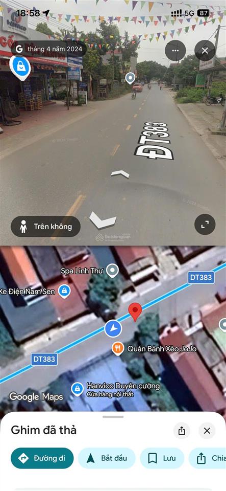 Bán lô đất mặt đường 383 đông kết khoái châu hưng yên