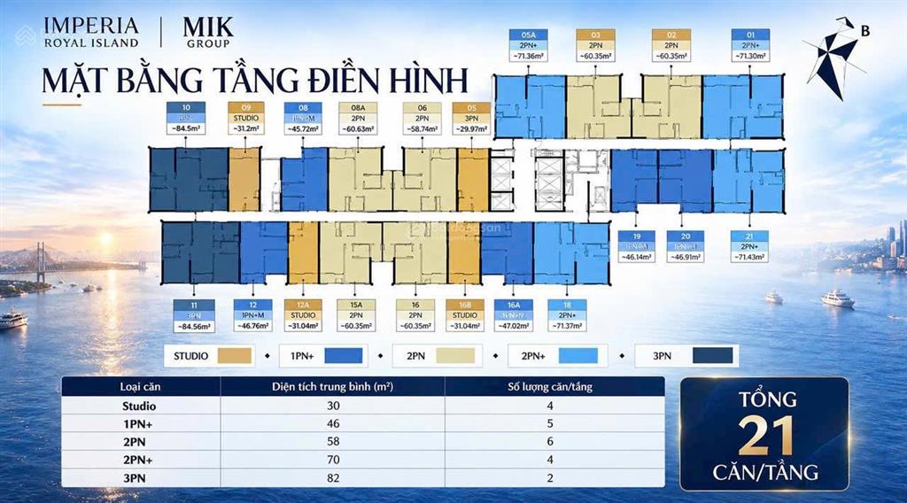 Mở bán căn hộ 2 ngủ the harbor skyline đảo vũ yên, hải phòng