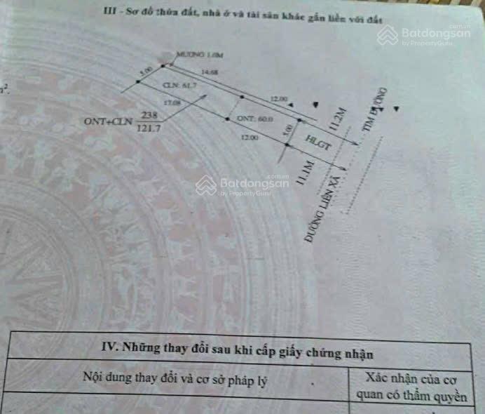 Bán đất đẹp tại trục chính thôn trung hậu xã bắc lũng, 3,15 tỷ, 121,7m2, mặt tiền 5m