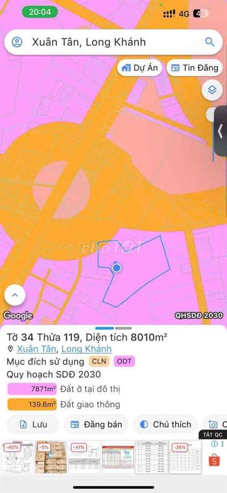 CHÍNH CHỦ cần bán 8.010m² ĐẤT CÓ 300m² THỔ CƯ Nay thuộc Phường Hàng G