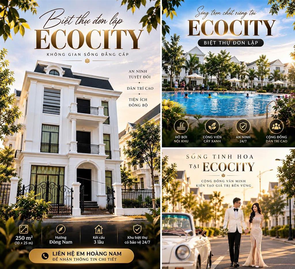 Bán biệt thự đơn lập ecocity 250m2