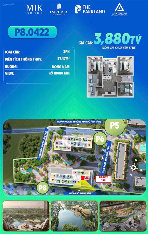 Đón đầu chuẩn sống phía đông với căn hộ 2pn cao cấp, 57,47m2, hướng đông nam, giá từ 3.4 tỷ