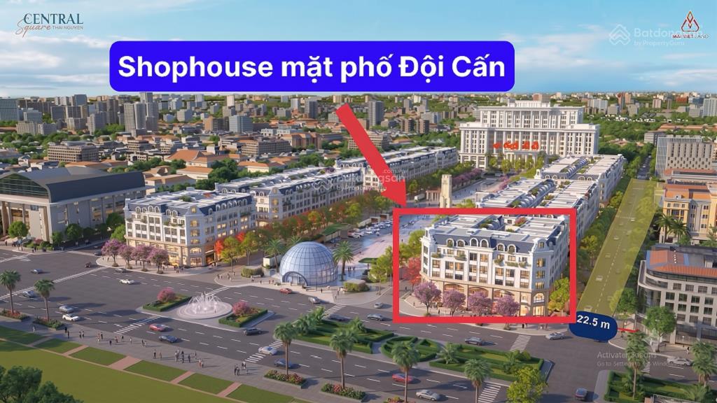 Bán liền kề mặt phố đội cấn, quảng trường võ nguyên giáp, central square thái nguyên