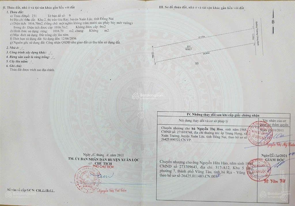 Bán đất mặt tiền đường trương công định thị trấn gia ray, xuân lộc, đồng nai