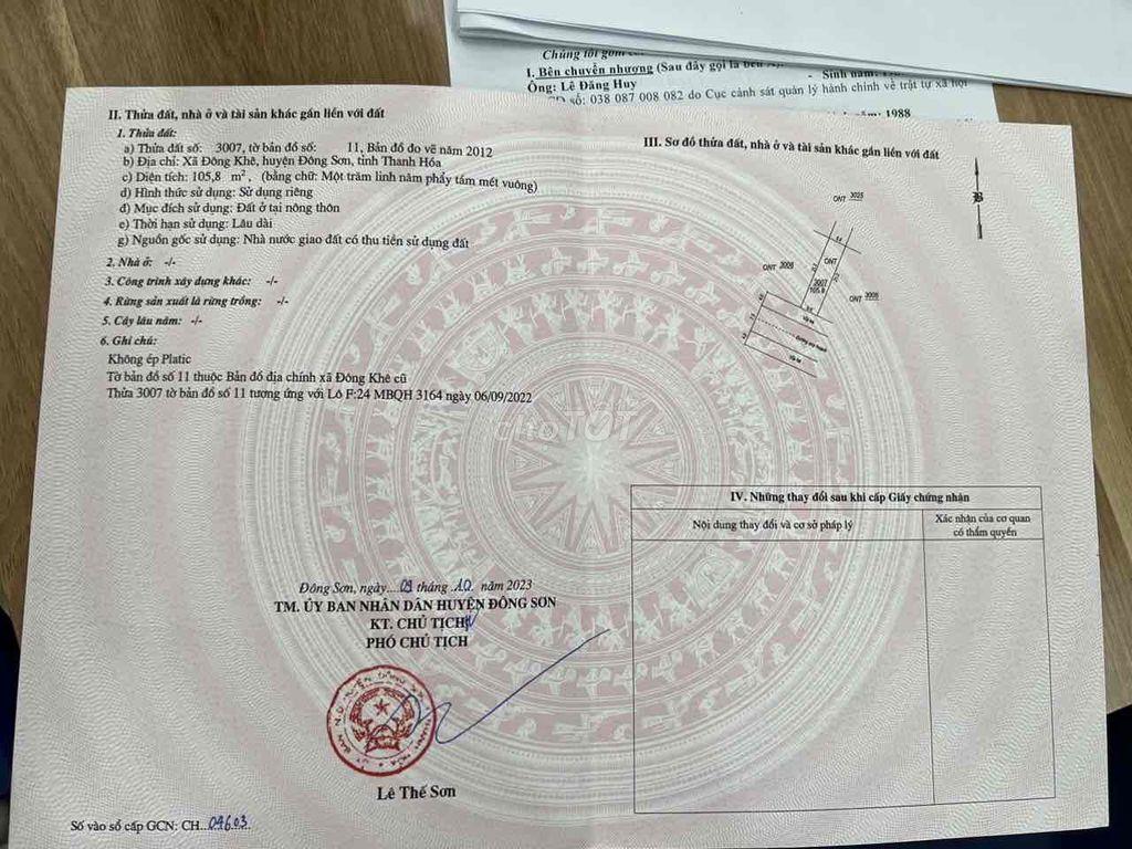 Chính chủ cần bán gấp MB3164 Đông Khê - Phường đông Sơn, Thanh Hoá