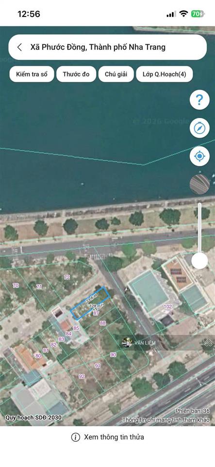 Bán lô đất ngang 6m hòn rớ 2, nam nha trang trực diện sông