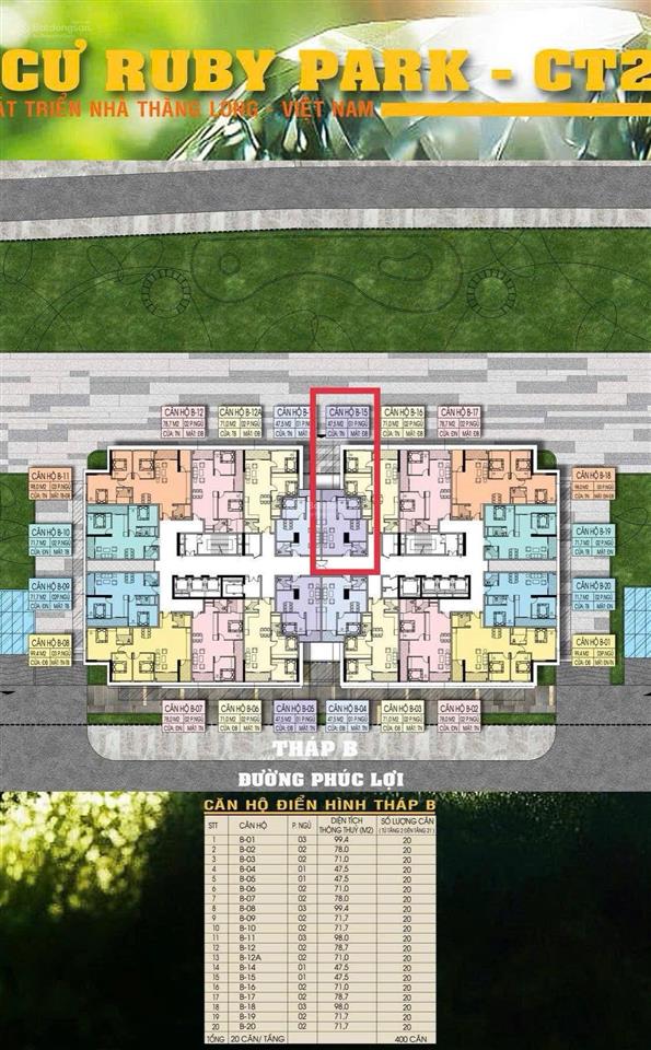 Chính chủ ruby park bán căn 48m² 2pn view sông đuống giá 3 tỷ full