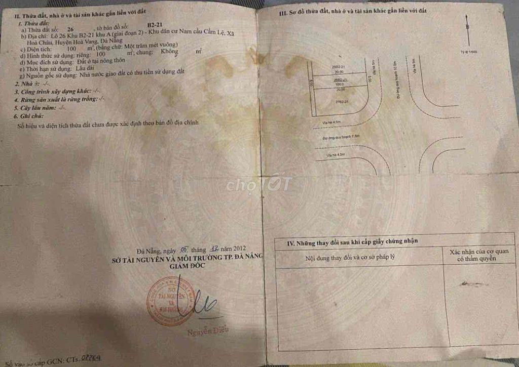 Bán đất đường 10.5m Trần Tử Bình, Hoà Xuân giá sụp hầm
