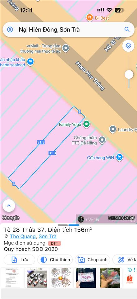 Lô đất mặt tiền đường phạm huy thông. diện tích 156m2. hướng đông bắc. đường 10.5m. giá 12.3 tỷ