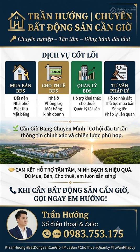 Cần tiền bán gấp đất hẻm xe hơi đường thạnh thới cần giờ giá 35tr/m2