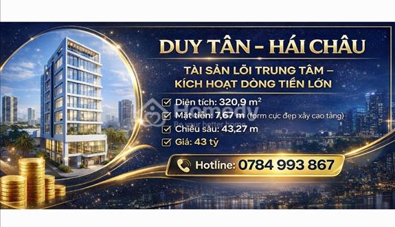Đất vàng Duy Tân 320m² – Quỹ đất hiếm lõi Hải Châu gần sân bay chỉ 43 tỷ