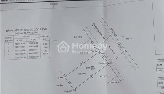 Bán đất 1 xet đường tam bình phường tam bình thủ đức