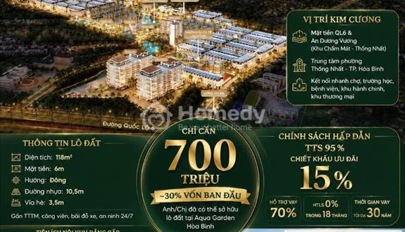 700 triệu để SỞ HỮU đất nền trung tâm TP. Hòa Bình